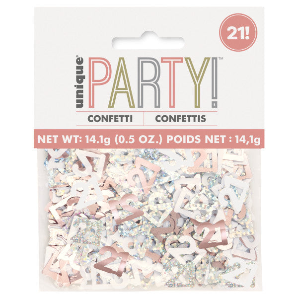 21st Birthday Rose Gold Mixed Confetti