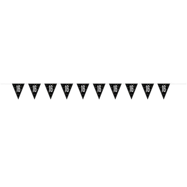 16th Birthday Black Bunting