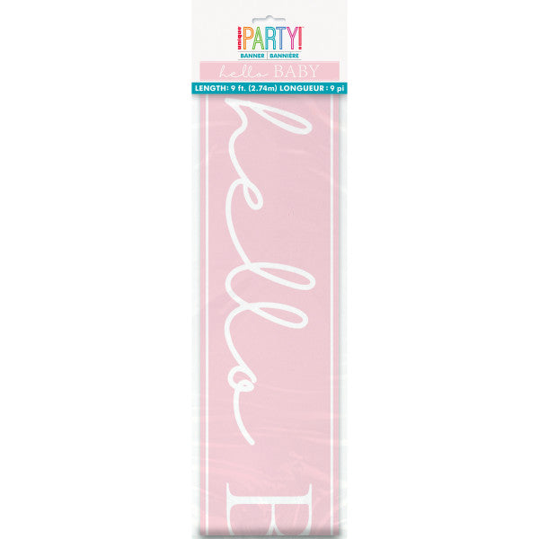 Pink Hello Baby Banner