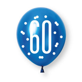 60th Birthday Blue Mixed Balloons