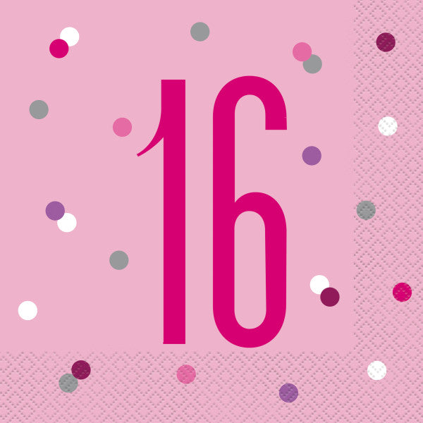 16th Birthday Pink Napkins