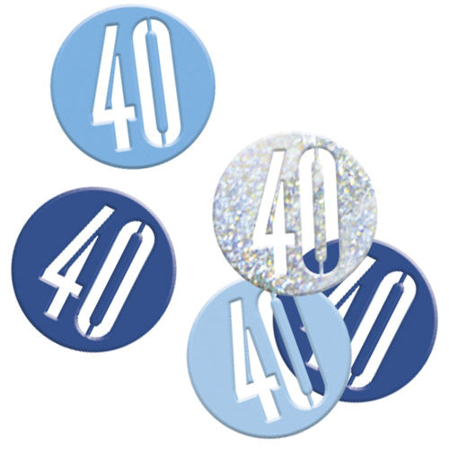 40th Birthday Blue Mixed Table Confetti