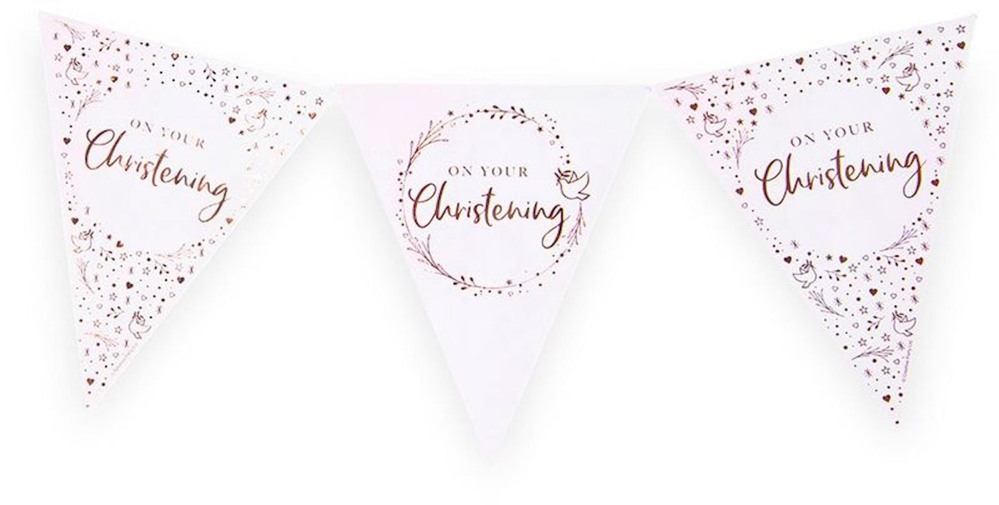Pink On Your Christening Bunting