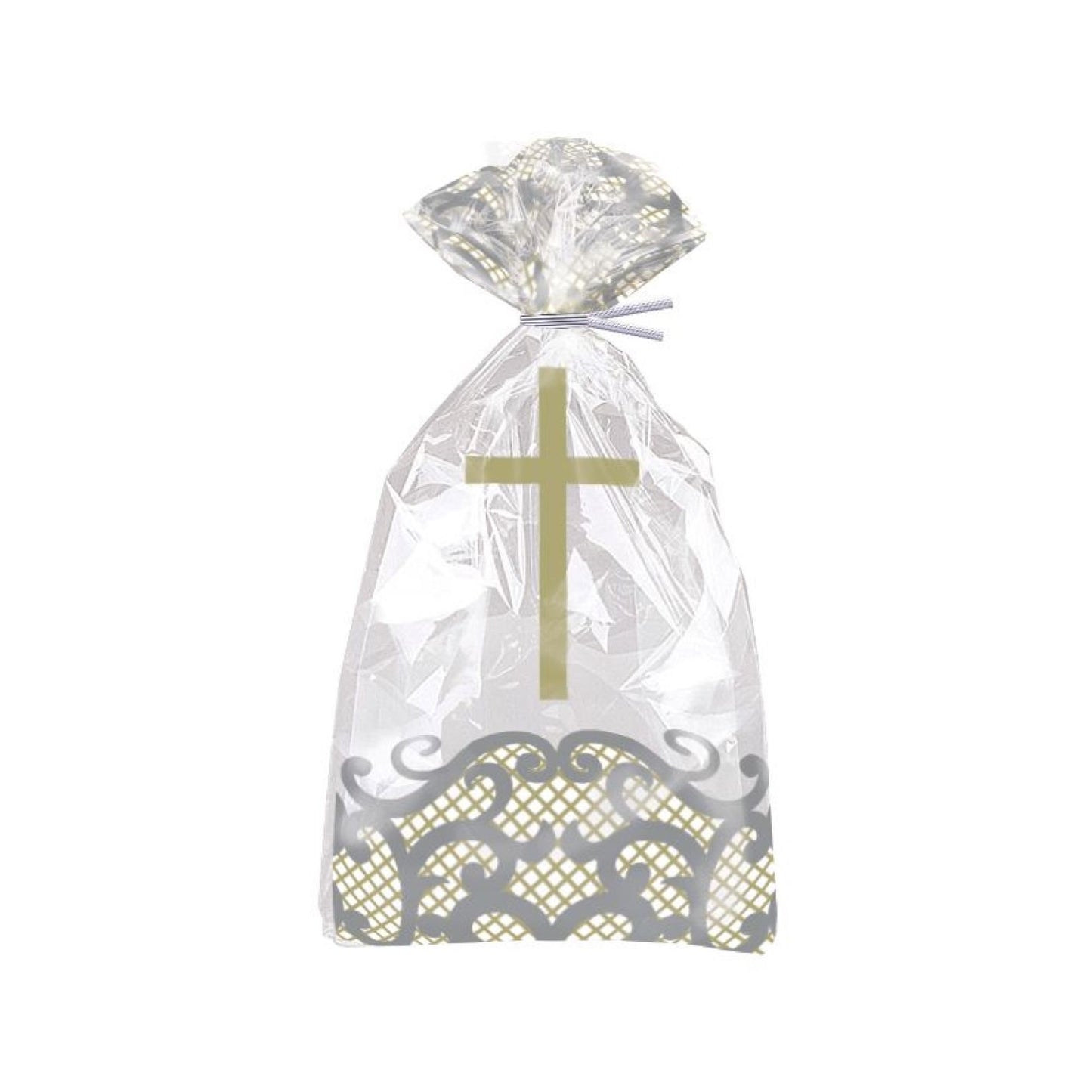 Gold Cross Cellophane Bags
