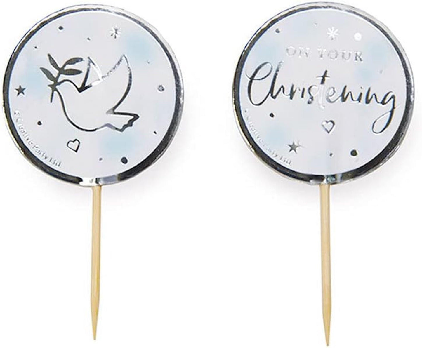 Blue Christening Cake Toppers