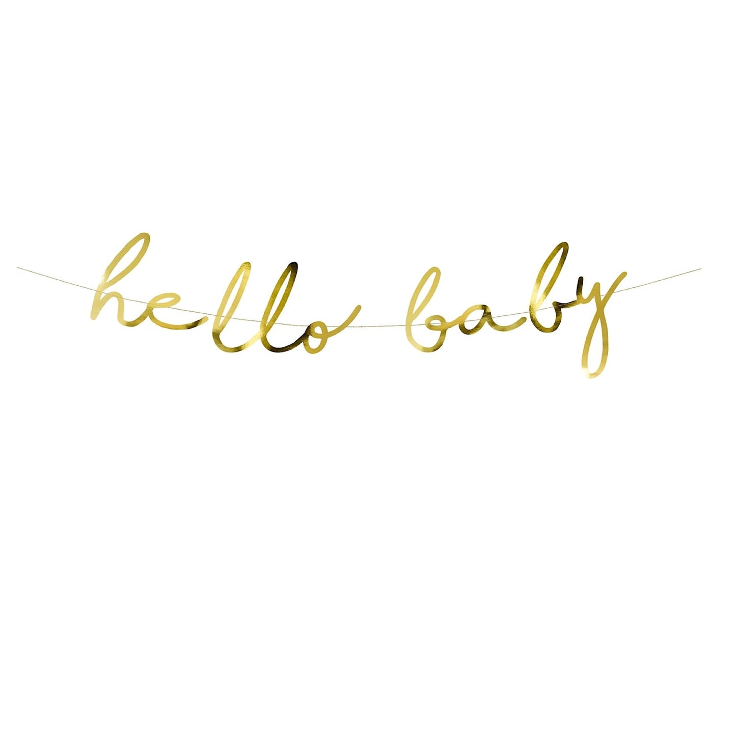 Gold Hello Baby Banner