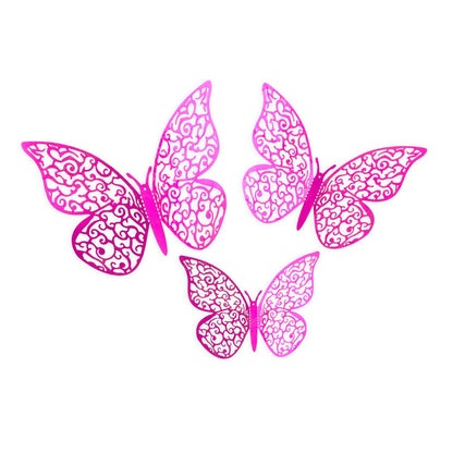 Fuchsia Pink Adhesive Butterflies