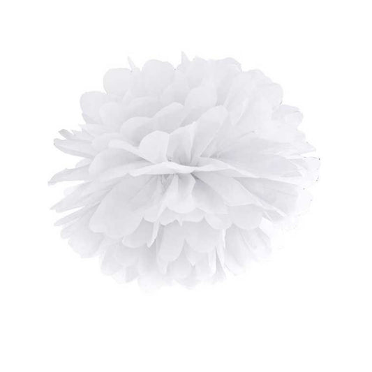 White Hanging Pom Pom - 35cm