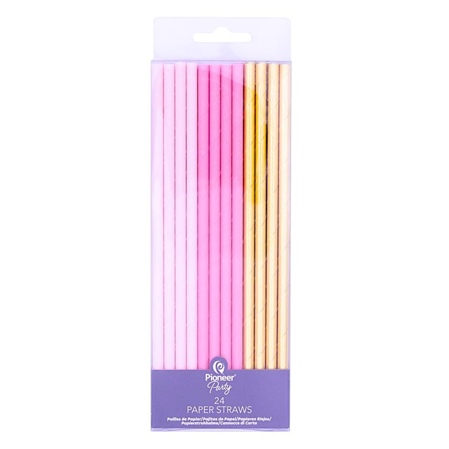 Pink & Gold Paper Straws