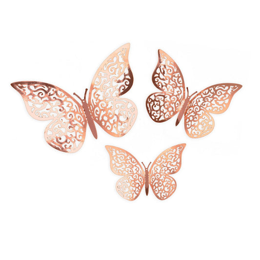 Rose Gold Adhesive Butterflies