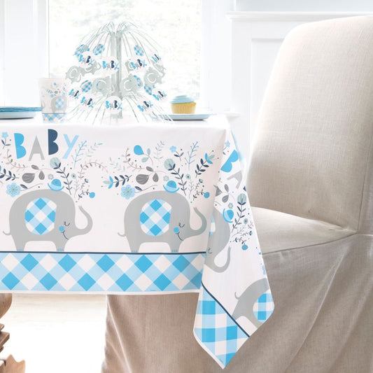 Blue Elephant Baby Table Cover