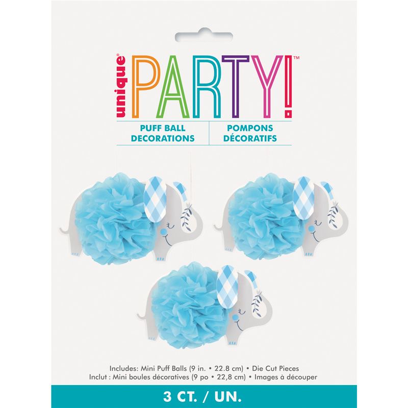 Blue Elephant Pom Poms