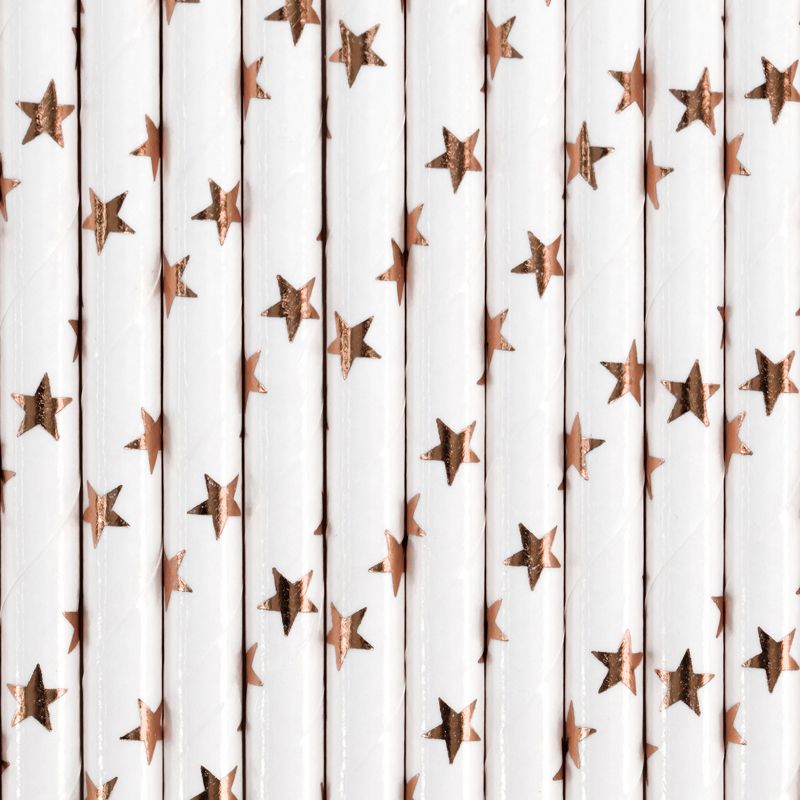 Rose Gold Star Paper Straws