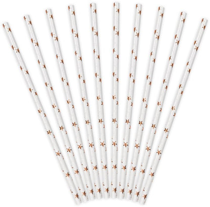 Rose Gold Star Paper Straws