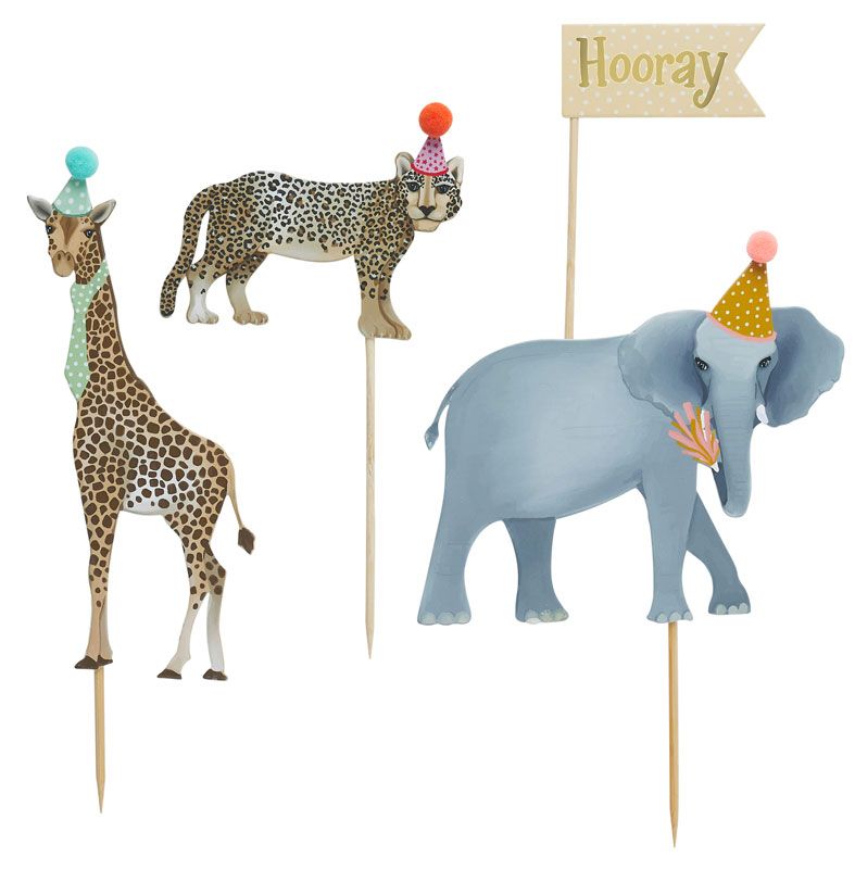 4 Party Animal Cake Toppers