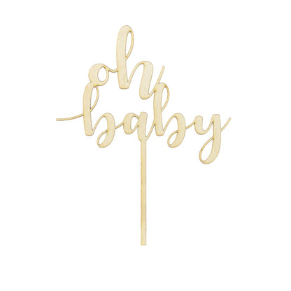 Wooden Oh Baby Cake Topper