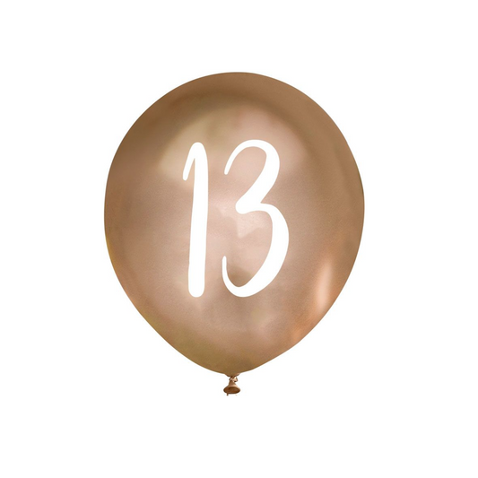 13th Birthday Gold Balloons