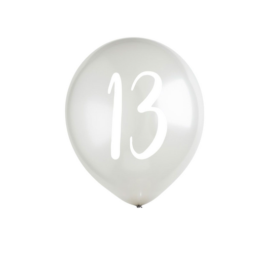 13th Birthday Silver Balloons