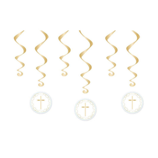 Blue Cross Swirl Decorations