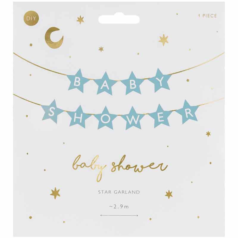 Blue Baby Shower Star Garland