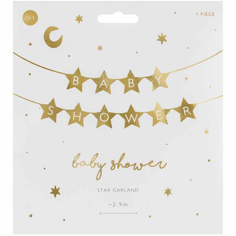 Gold Baby Shower Star Garland