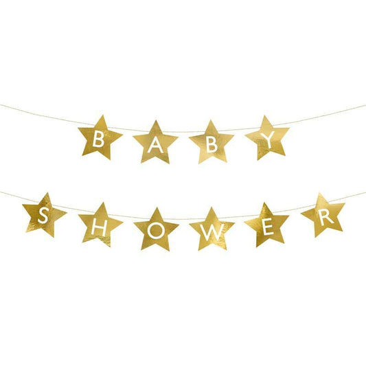 Gold Baby Shower Star Garland