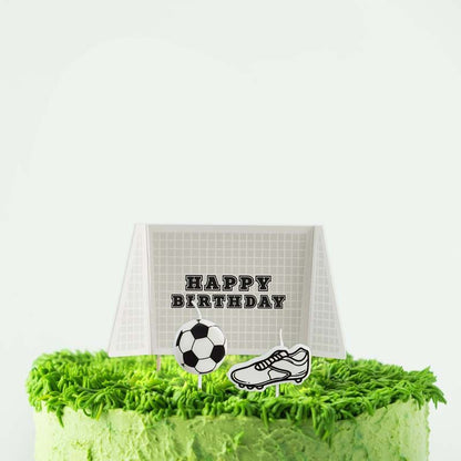 Football Themed Candle & Topper Set