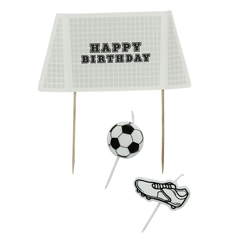 Football Themed Candle & Topper Set