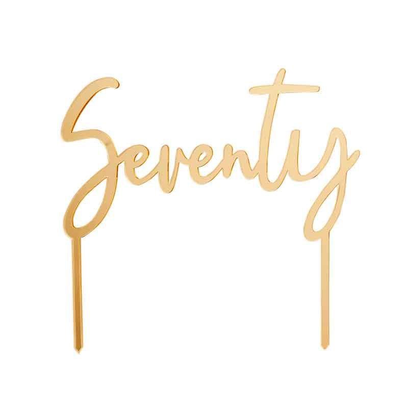Gold Seventy Acrylic Cake Topper