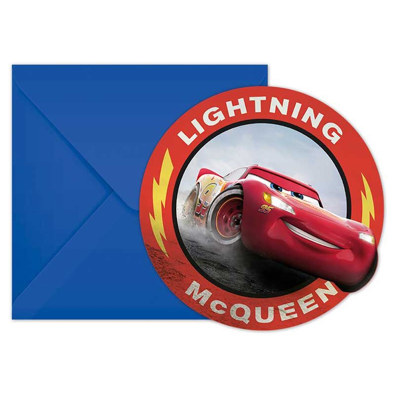 6 Disney Cars Invitations