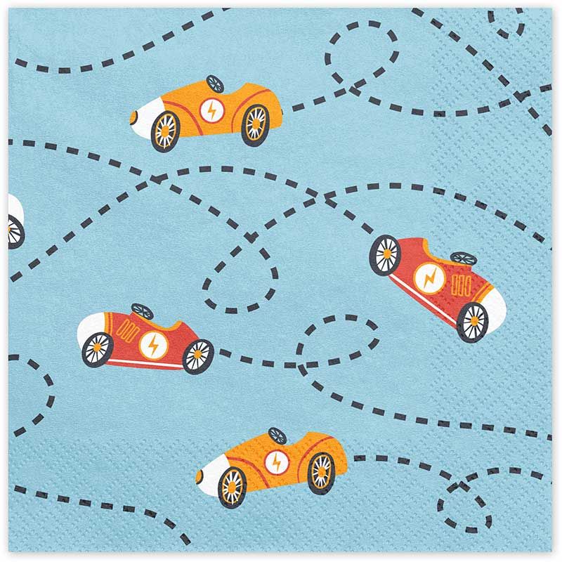 12 Race Car Themed Napkins