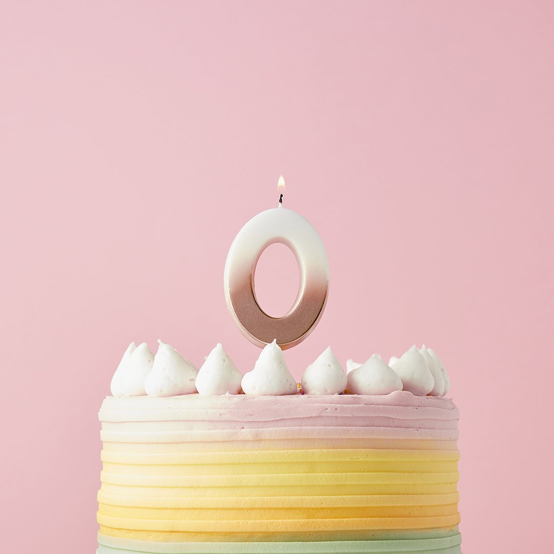 Rose Gold Ombre Numbers 0-9 Candles