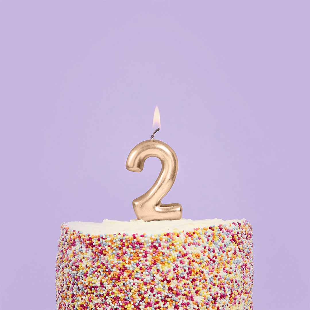 Metallic Gold Numbers 0-9 Candles