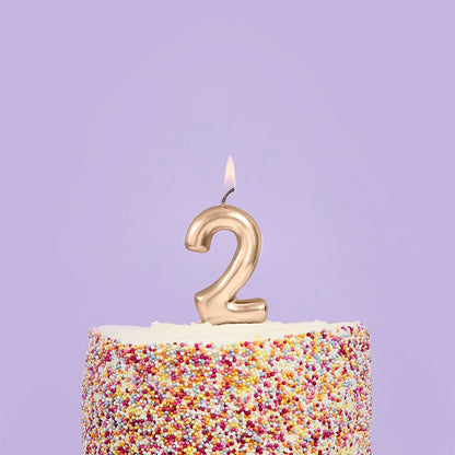 Metallic Gold Numbers 0-9 Candles