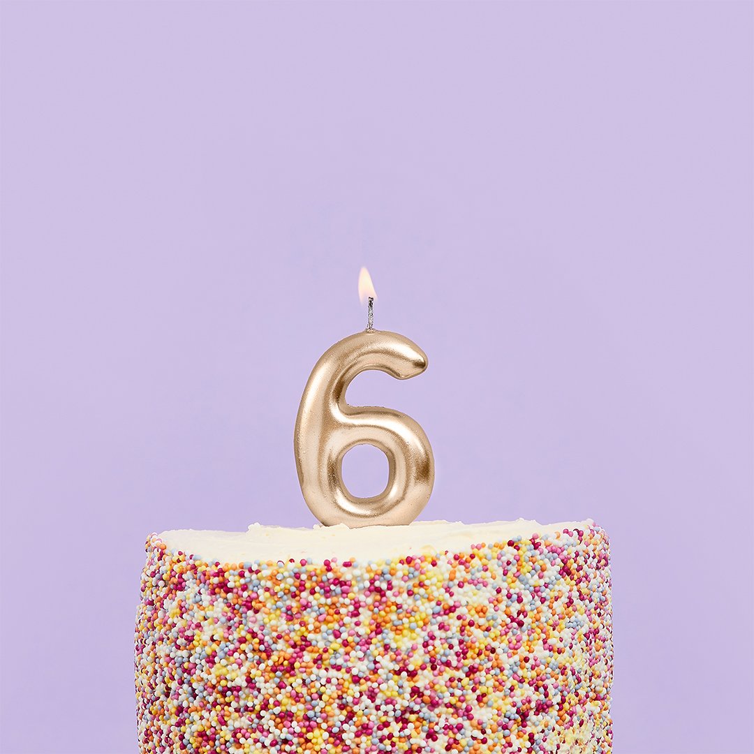 Metallic Gold Numbers 0-9 Candles