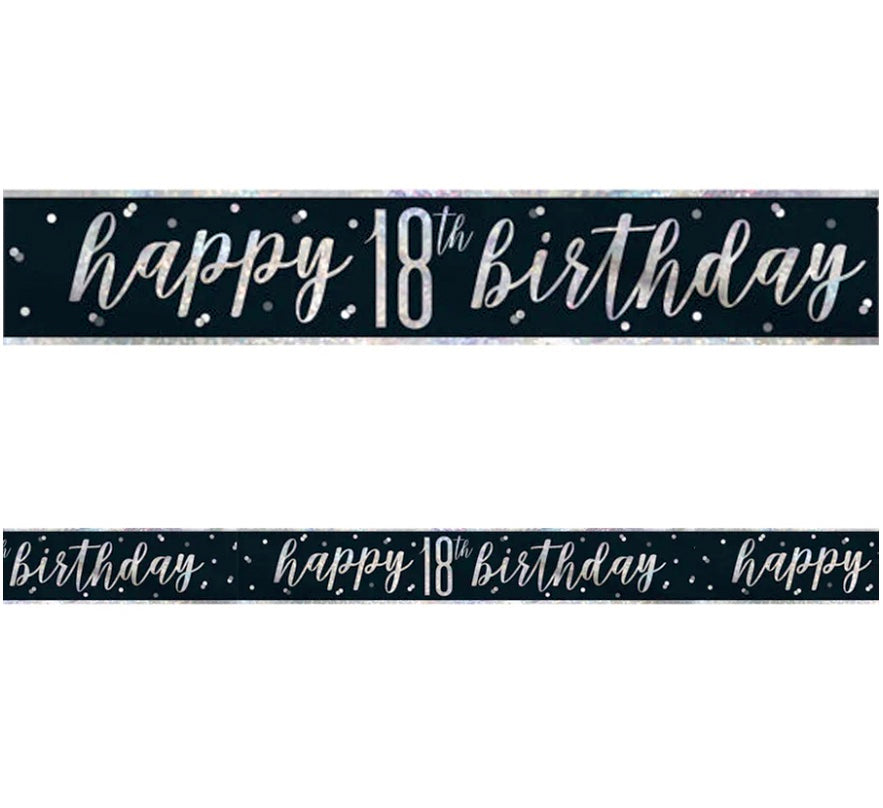 18th Birthday Black Banner