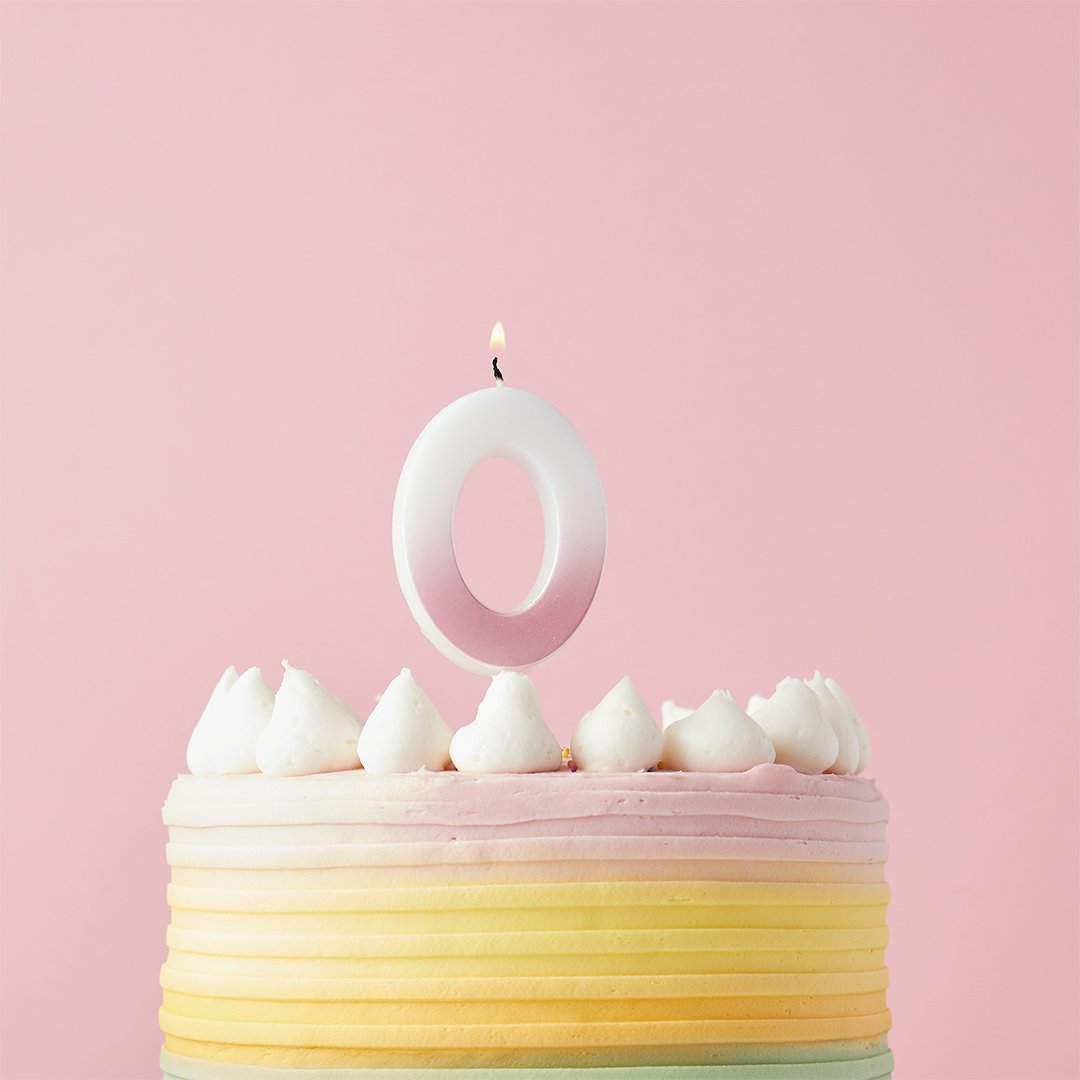 Pink Ombre Numbers 0-9 Candles