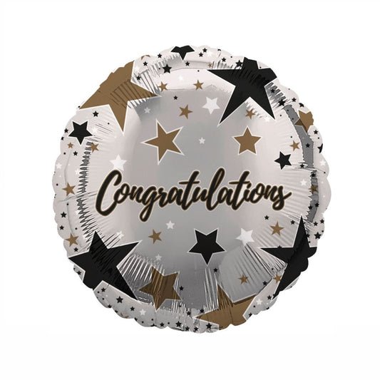 Black & Gold Congratulations Balloons