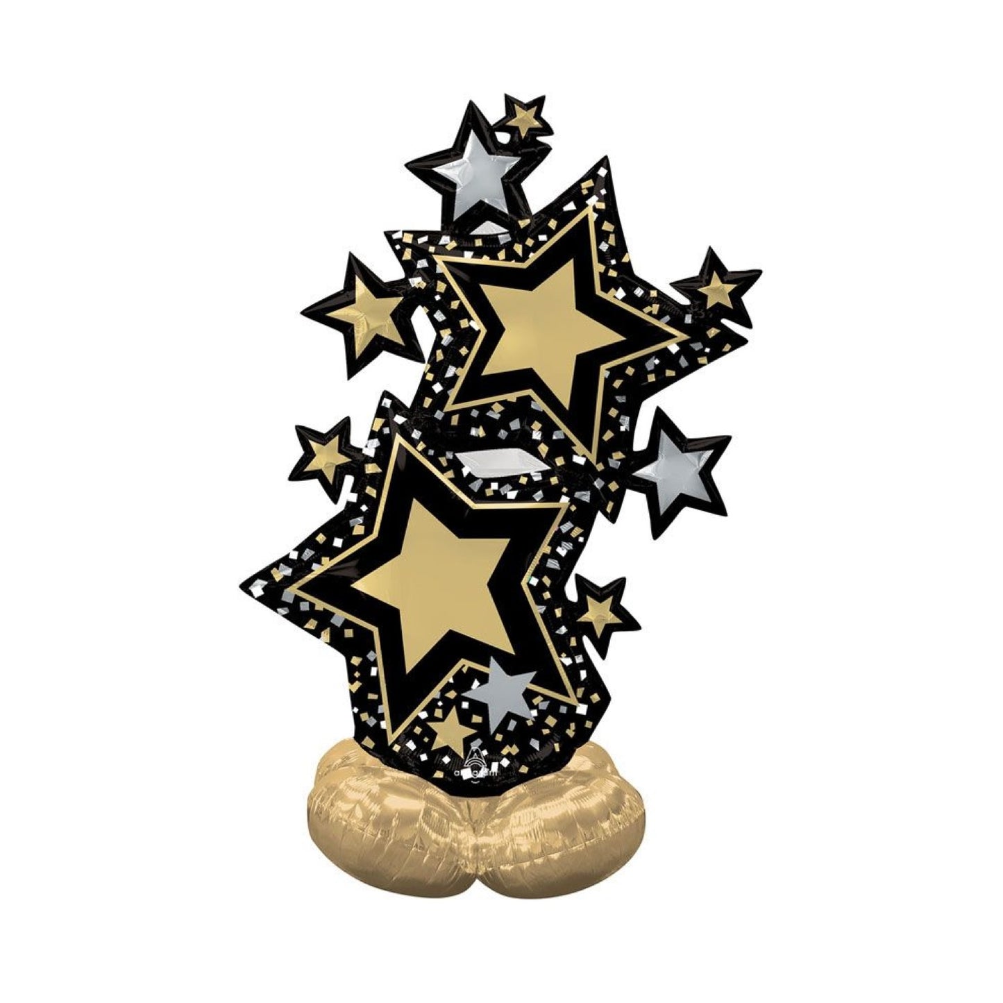 Black & Gold Standing Star Balloon