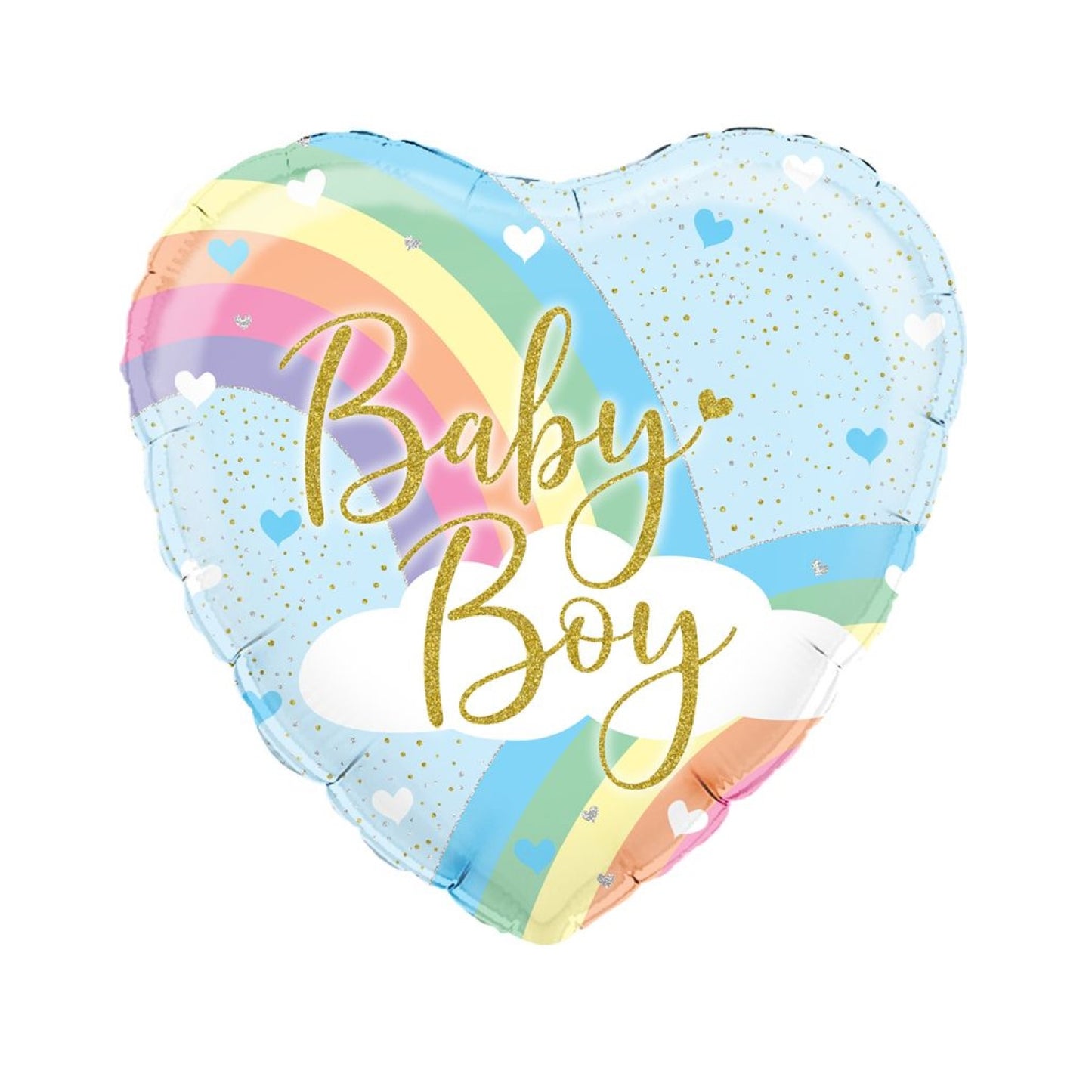 Rainbow Baby Boy Foil Heart Balloon