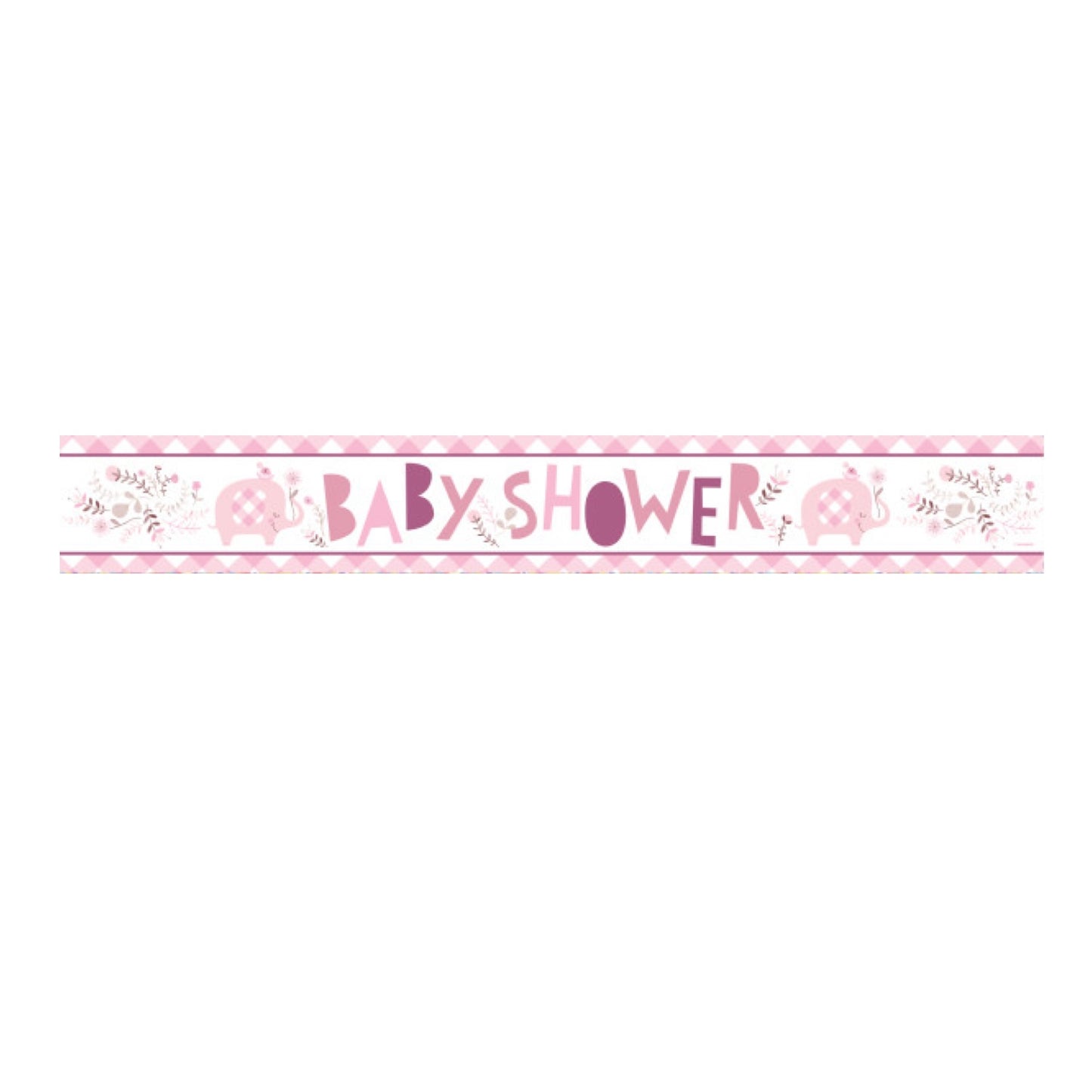 Pink Elephant Baby Shower Banner