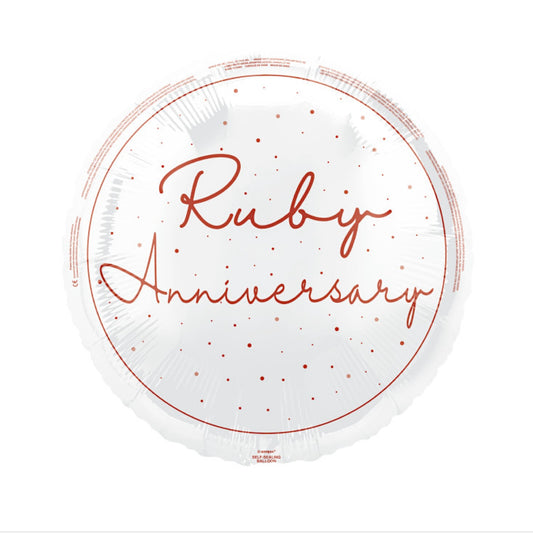 Ruby Anniversary Foil Balloon