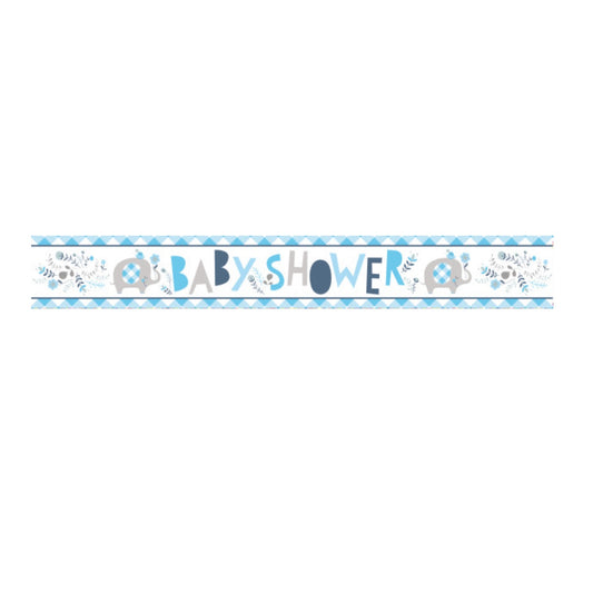 Blue Elephant Baby Shower Banner