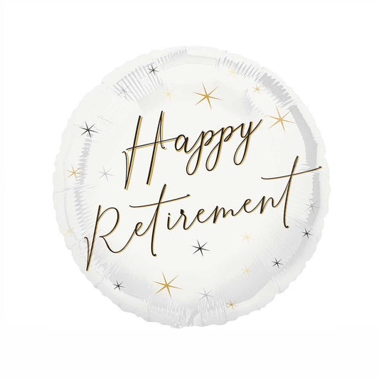 Black & Gold Happy Retirement Foil Balloon