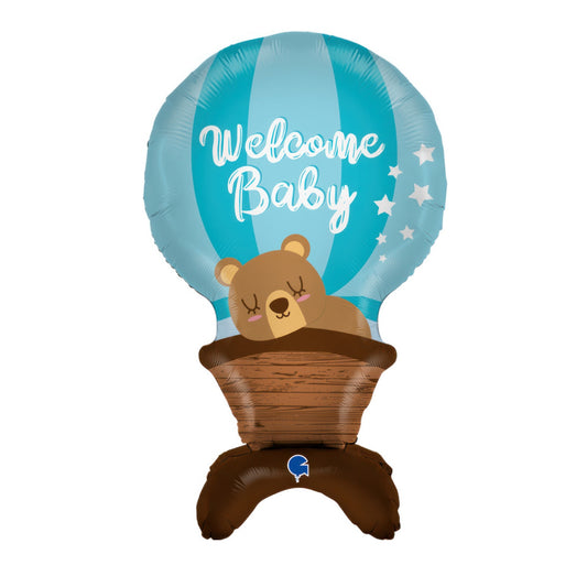 Standing Blue Baby Bear Balloon