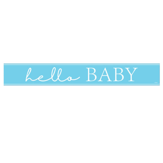 Blue Hello Baby Banner