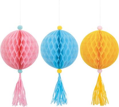 Pastel Honeycomb Decorations - 3 Pack