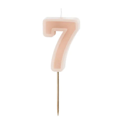 Light Pink Numbers 0-9 Candles