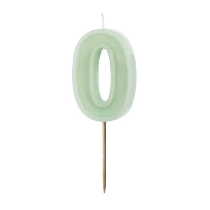 Pastel Green Numbers 0-9 Candles