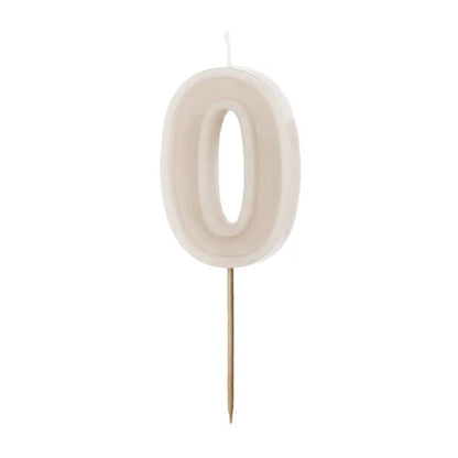 Pastel Beige Numbers 0-9 Candles